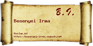 Besenyei Irma névjegykártya